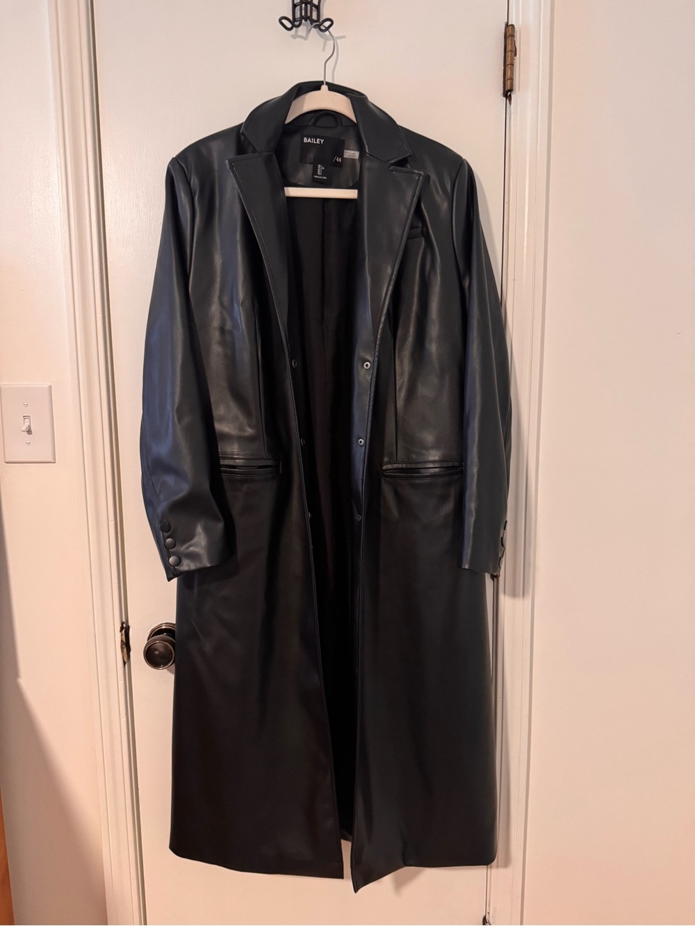 Pleather long coat